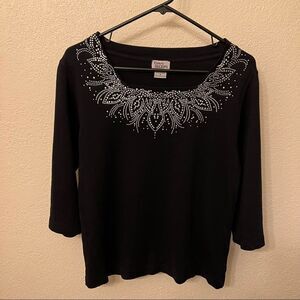Isaac’s Designs Long Sleeve Decorative Top Size Small